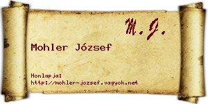 Mohler József névjegykártya